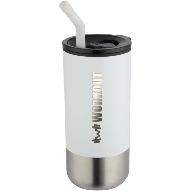 Logotrade promotional giveaways photo of: Grayson 480 ml RCS recycled insulated tumbler with straw