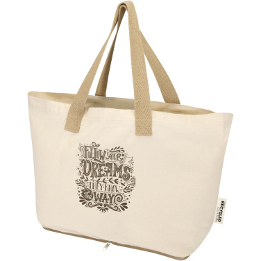Logo trade promotional giveaways picture of: Sierra 140 g/m² GRS recycled foldable cotton tote bag 7L