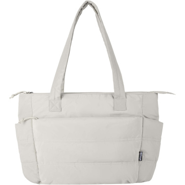 Logo trade promotional merchandise picture of: Puffer 15.6" GRS recycled laptop tote bag 18L 