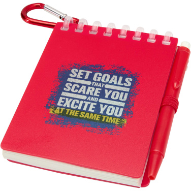 Logo trade promotional giveaways picture of: Lig Mini recycled outdoor soft cover notebook and ballpoint pen set (black ink)