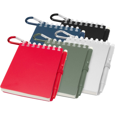 Logo trade promotional giveaways image of: Lig Mini recycled outdoor soft cover notebook and ballpoint pen set (black ink)