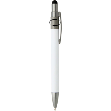 Logo trade promotional merchandise image of: Rill RCS recycled ballpoint pen with stylus and fidget spinner (black ink)