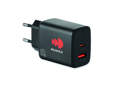 Logo trade promotional item photo of: EU 2-pole wall adapter/charger