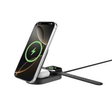 Logo trade promotional items image of: Quantum ultra-fast 3-in-1 25W Foldable Wireless Charger