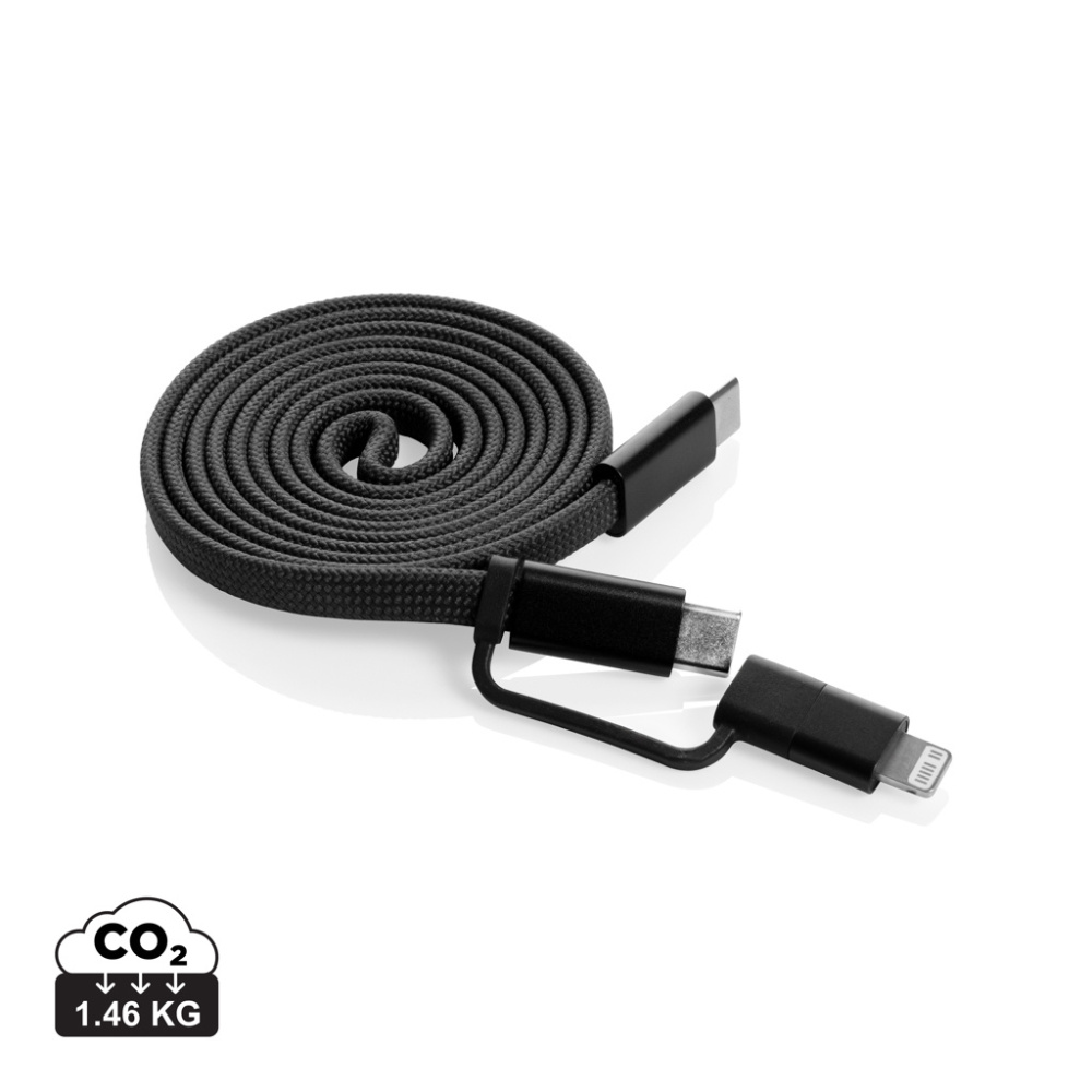 Logotrade promotional giveaways photo of: Arc RCS recycled Ultra-thin 60W 2 in 1 magnetic cable