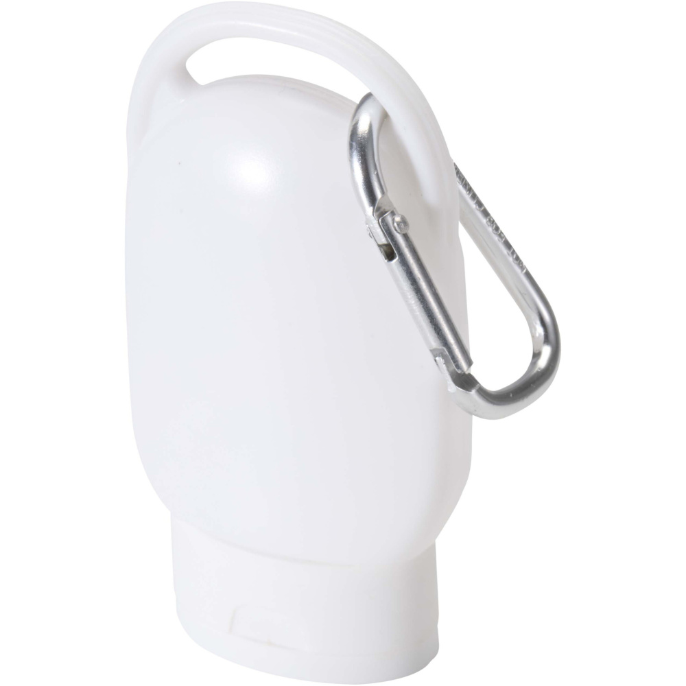 Logo trade promotional giveaways image of: Rosie SPF 30 suncream with carabiner