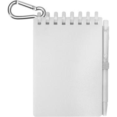 Logo trade promotional giveaway photo of: Lig Mini recycled outdoor soft cover notebook and ballpoint pen set (black ink)