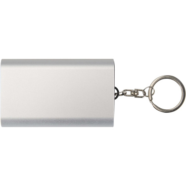 Logo trade promotional product photo of: Arcturus 2000 mAh recycled aluminium power bank with keychain