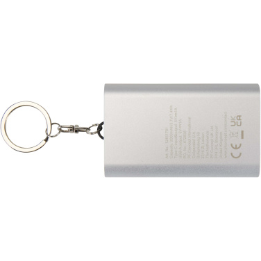 Logotrade promotional merchandise photo of: Arcturus 2000 mAh recycled aluminium power bank with keychain