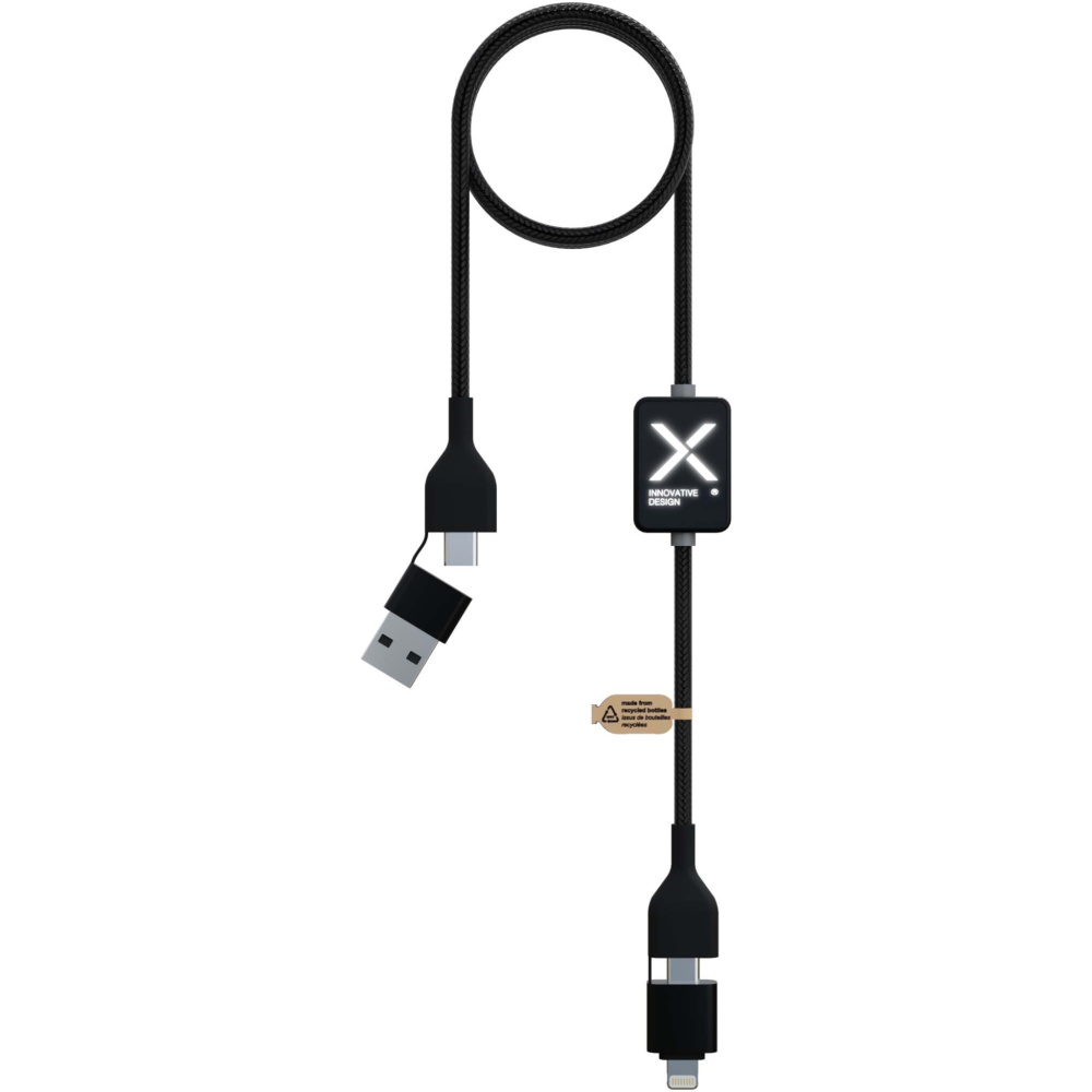 Logo trade promotional merchandise image of: SCX.design C32 60W switch charging cable with light-up logo