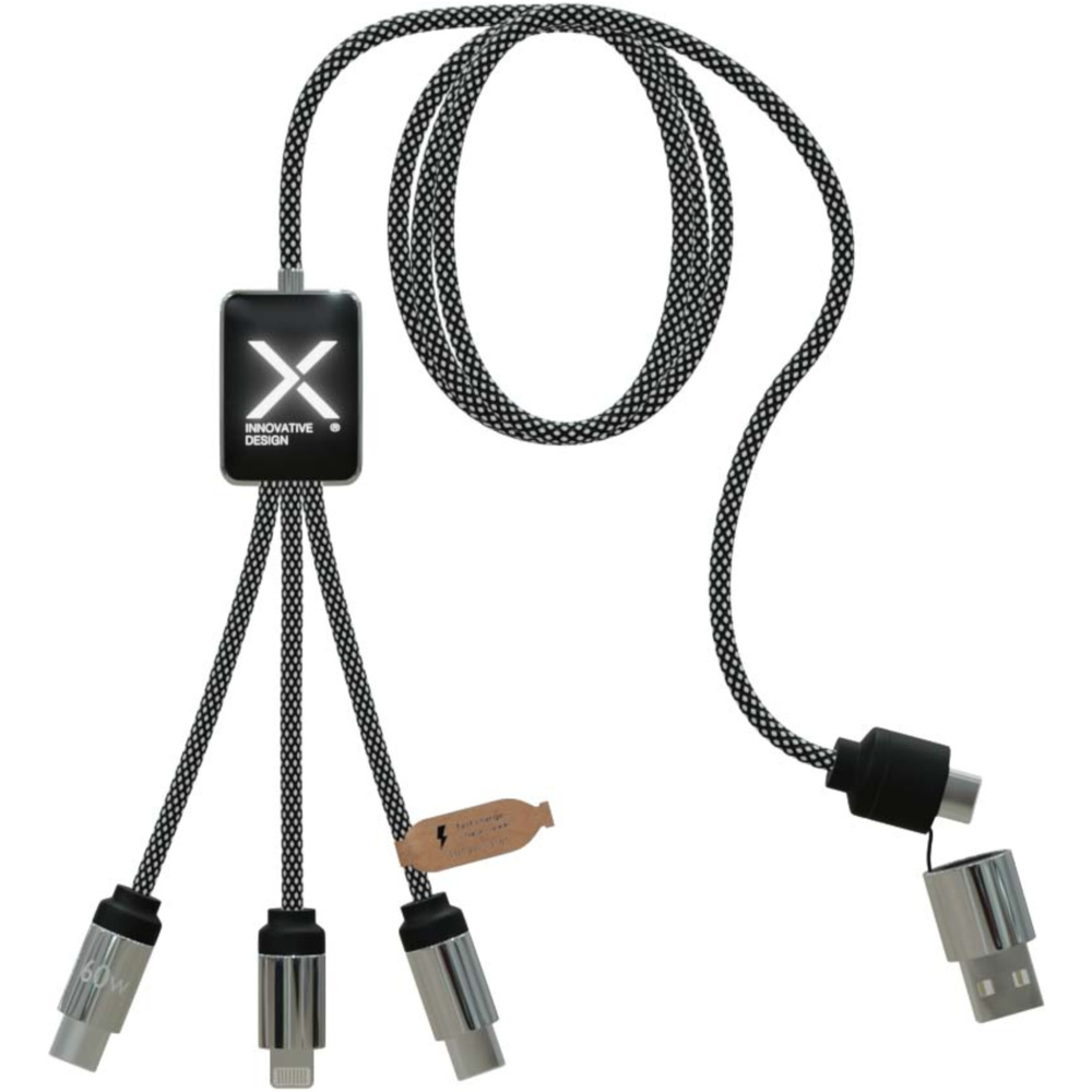 Logo trade advertising products image of: SCX.design C33 60W Type-C charging cable with dual light-up logo 