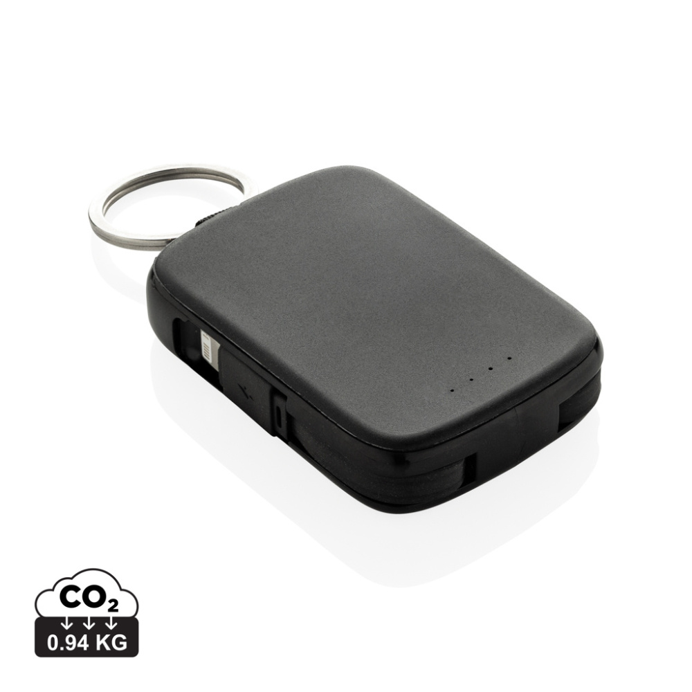 Logotrade promotional product picture of: Nexo RCS keychain 2000 mah powerbank with integrated cables