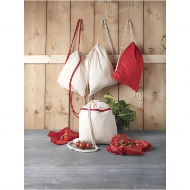 Logotrade reklaamkingituse foto: Oregon 140 g/m² puuvillane pingutusnööriga seljakott 5L
