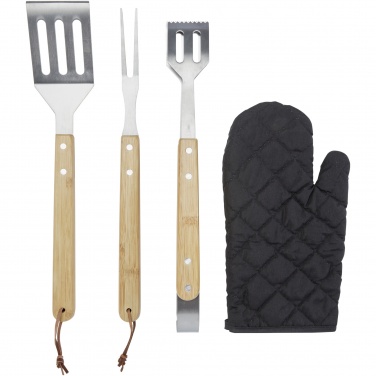 Logo trade reklaamtoote pilt: Gril 3-osaline BBQ tööriistade komplekt ja kinnas 