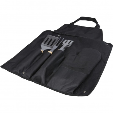 Logotrade firmakingi foto: Gril 3-osaline BBQ tööriistade komplekt ja kinnas 