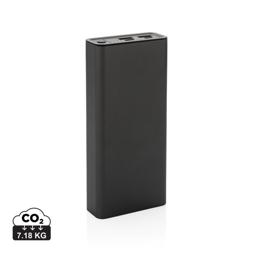 Logotrade reklaamtoote foto: Terra RCS taaskasutatud 20 W alumiiniumist akupank 20 000 mAh