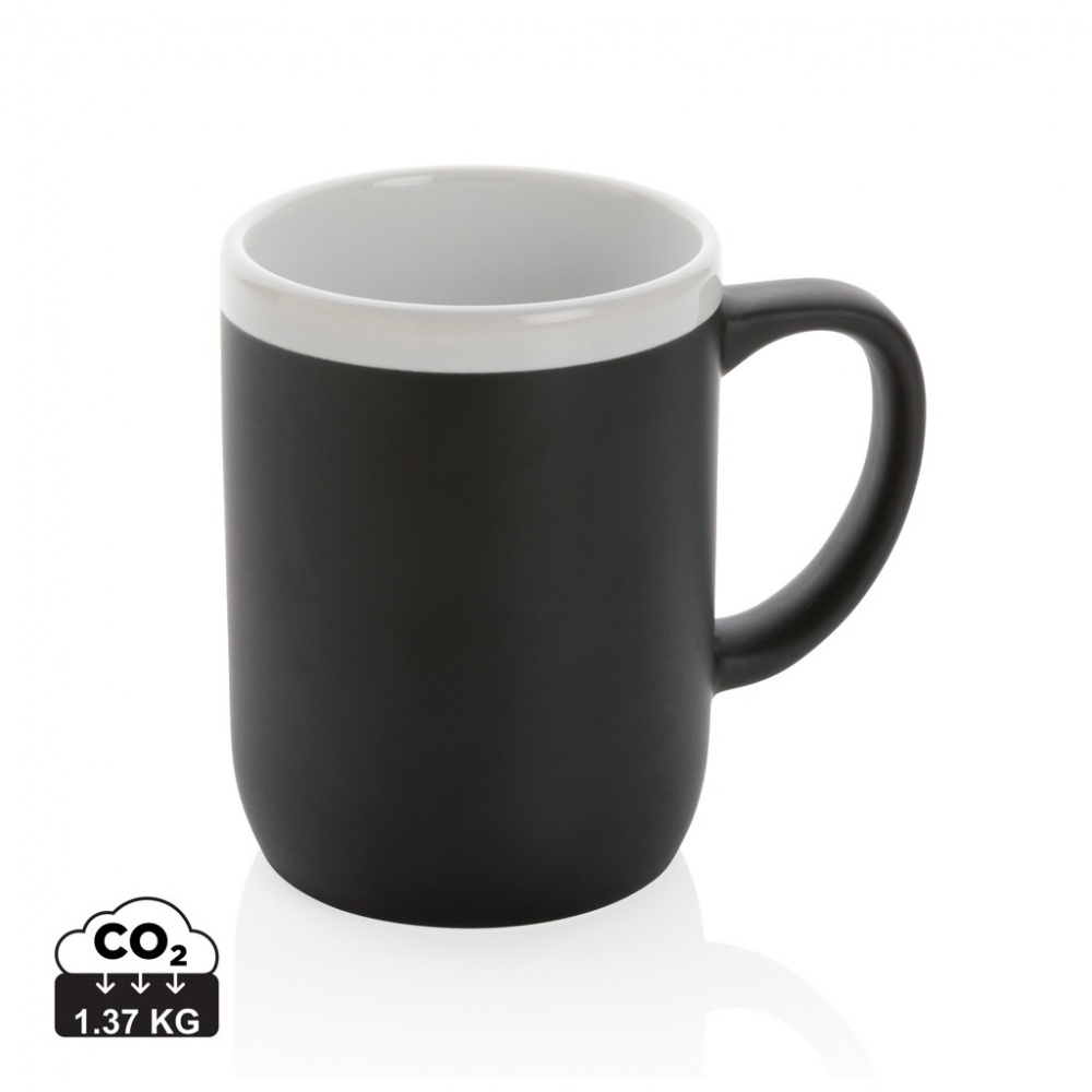 Logotrade reklaamtoote foto: Valge äärega keraamiline kruus 300ml