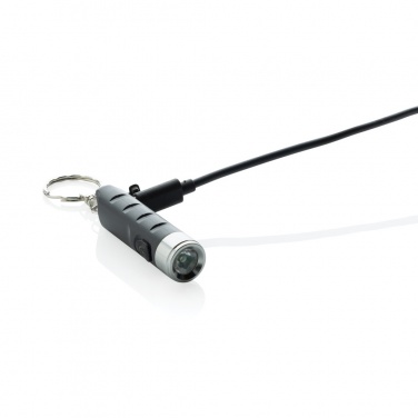 Logotrade firmakingi foto: Globix RCS taaskasutatud plastist USB taaslaetav võtmehoidja taskulamp