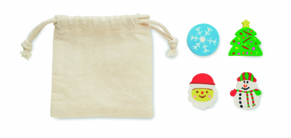 Logotrade reklaamkingid pilt: Komplektis 4 jõuluteemalist kustukummi