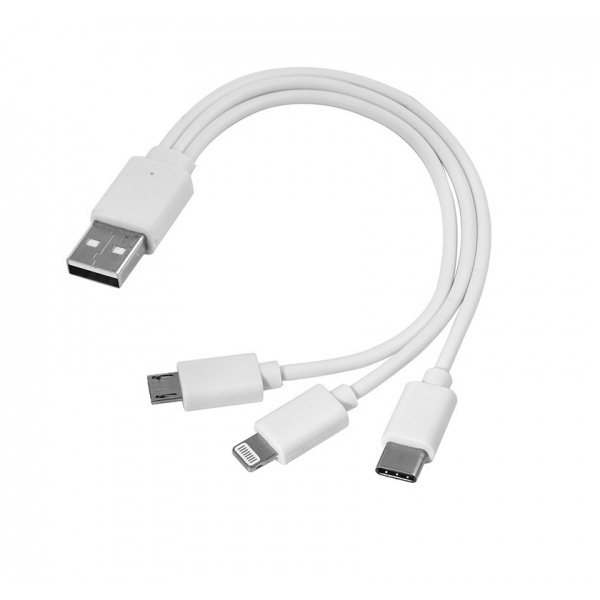 Logotrade reklaamkingid pilt: 3-ühes USB-kaabel c-tüüpi + mikro-USB + välk