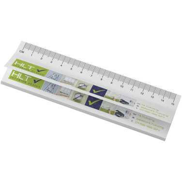 Logo trade meene pilt: Sticky-Mate® taaskasutatud kleeppaberid trükitud 15 cm joonlauaga
