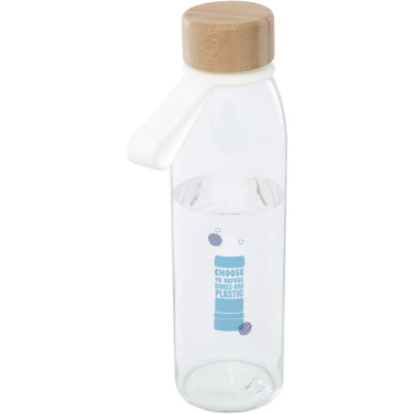 Logo trade firmakingi pilt: Porto 500 ml klaasist veepudel bambusest korgiga