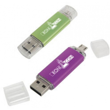 Logo trade reklaamkingituse pilt: Metallist ja plastist OTG USB-mälupulk
