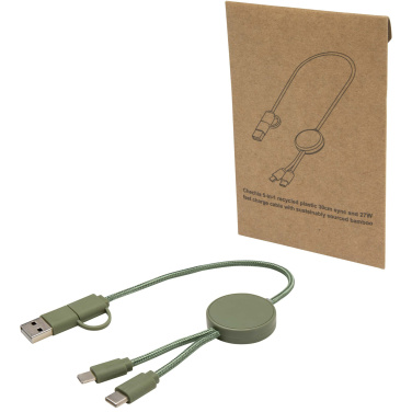 Logotrade firmakingid pilt: Citala 5-in-1 taaskasutatud plastist 30 cm kiirlaadimiskaabel