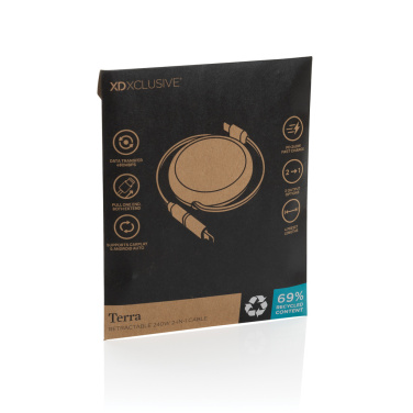 Logo trade meene pilt: Terra RCS alumiiniumist sissetõmmatav 240W 2-in-1 kaabel