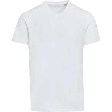 Logotrade reklaamkingituse foto: Balfour 200 g/m² lühikeste varrukatega V-kaelusega unisex OCS orgaaniline T-särk