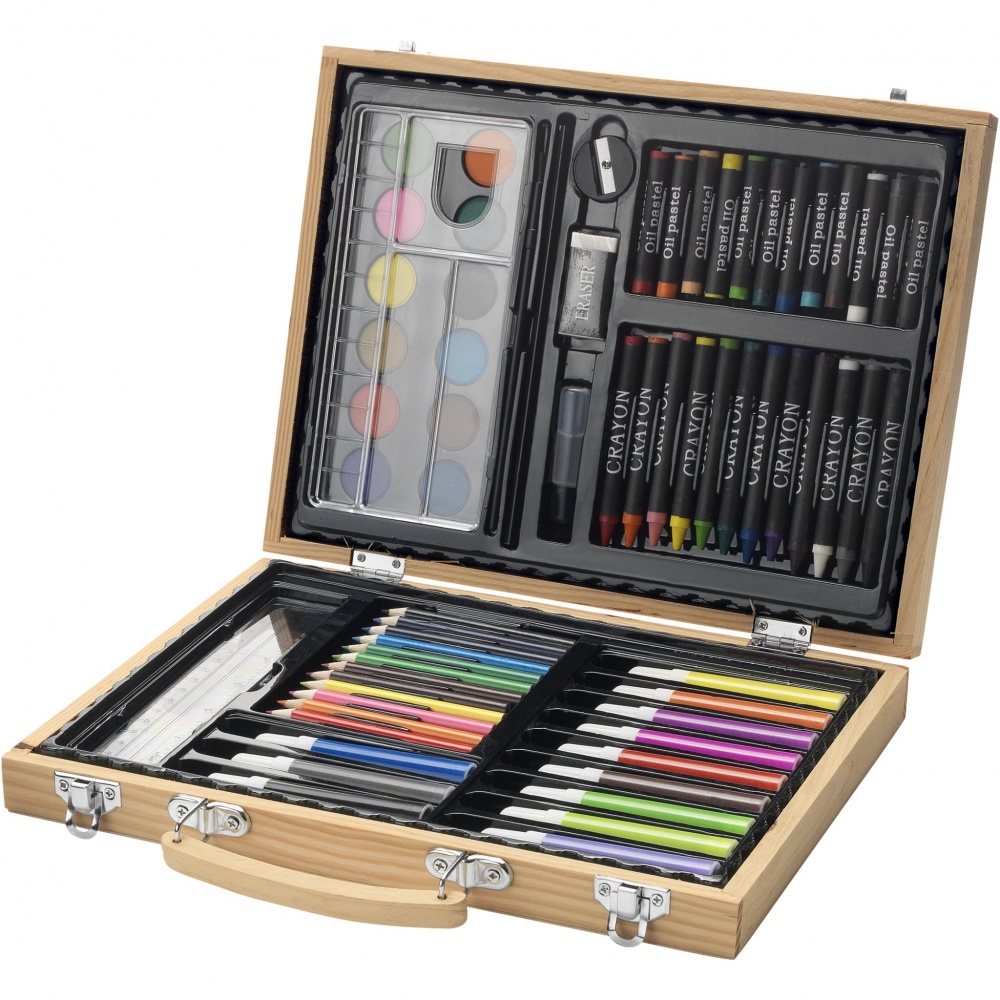 Logotrade mainoslahjat ja liikelahjat tuotekuva: Rainbow-värikynäsetti, 67 osaa