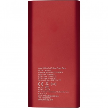 Logotrade liikelahja tuotekuva: Juice 8000 mAh:n langaton varavirtalähde