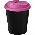 Americano® Espresso Eco 250 ml kahvimuki kierrätetystä materiaalista. Läikkymätön kansi., Tasainen musta / magenta