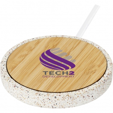 Logotrade mainostuotet kuva: Terrazzo 10 W:n langaton latausalusta bambusta