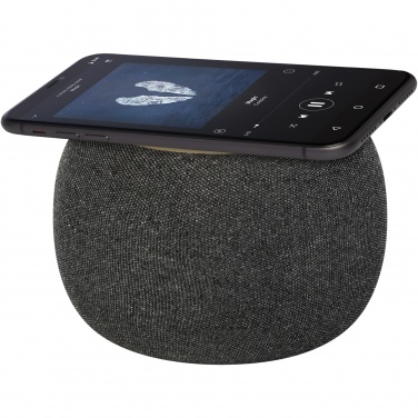 Logotrade liikelahja mainoslahja kuva: Ecofiber bambusta ja RPET-muovista valmistettu Bluetooth® -kaiutin ja langaton latausalusta