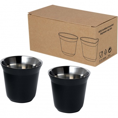 Logo trade mainoslahja kuva: Duo 80 ml:n RCS-sertifioidusta ruostumattomasta teräksestä valmistettu espressomukisarja 