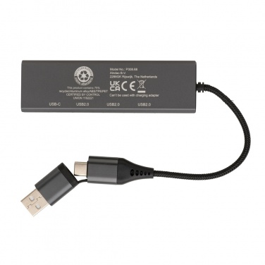 Logotrade mainostuote tuotekuva: Terra RCS alumiininen USB-hub 3 portilla