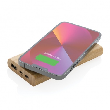 Logo trade liikelahja kuva: 8000 mAh varavirtalähde bambusta