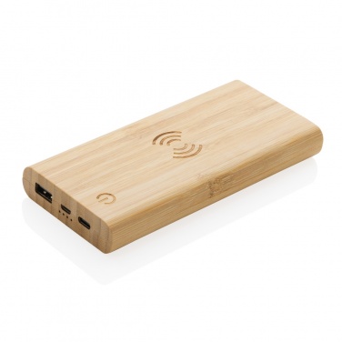 Logotrade mainostuote tuotekuva: 8000 mAh varavirtalähde bambusta