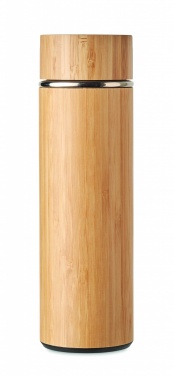 Logotrade mainoslahja tuotekuva: Bambu termospullo 400 ml TAMPERE