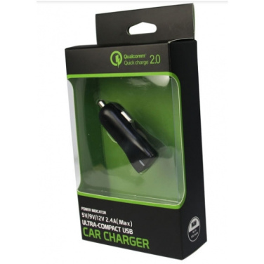 Logo trade liikelahja kuva: Autolaturi (Qualcomm Quick Charge 3.0)