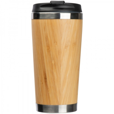 Logo trade mainoslahjat tuotekuva: Ruostumattomasta teräksestä valmistettu muki BAMBOOGARDEN 400 ml