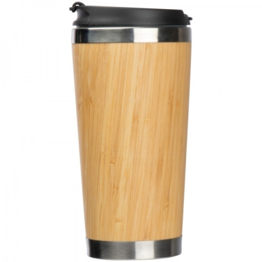 Logo trade mainostuote kuva: Ruostumattomasta teräksestä valmistettu muki BAMBOOGARDEN 400 ml