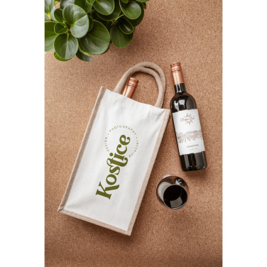 Logotrade liikelahja mainoslahja kuva: Juuttikangas Double Wine Bag