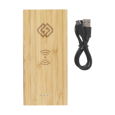 Logotrade mainostuote tuotekuva: Bamboo 8000 Wireless Powerbank langaton laturi