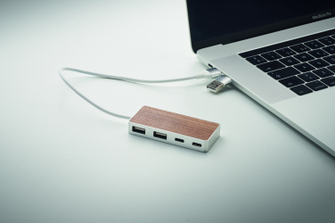 Logo trade mainoslahja kuva: USB-keskitin 4 porttia 27,5 cm