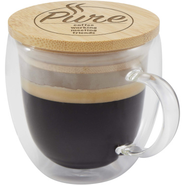 Logo trade mainostuotet tuotekuva: Lenora 250 ml:n lasikuppi bambukannella