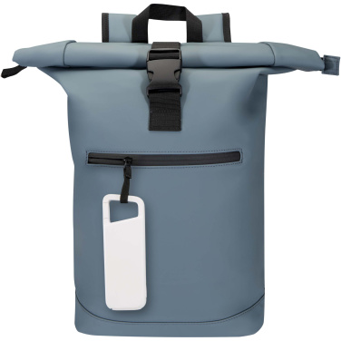 Logotrade mainoslahjat ja liikelahjat tuotekuva: Alkes 5 000 mAh:n ja 12 W:n kierrätysmuovista valmistettu vedenkestävä varavirtalähde jousihaalla