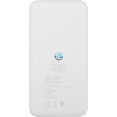 Logo trade liikelahja mainoslahja tuotekuva: Intan 10 000 mAh:n ja 10 W:n varavirtalähde kierrätetystä muovista