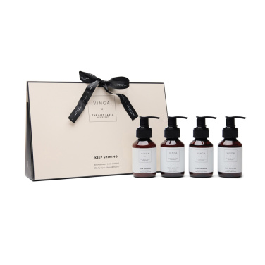 Logo trade mainoslahja ja liikelahja tuotekuva: VINGA x TGL -vartalo- ja käsienhoitosetti